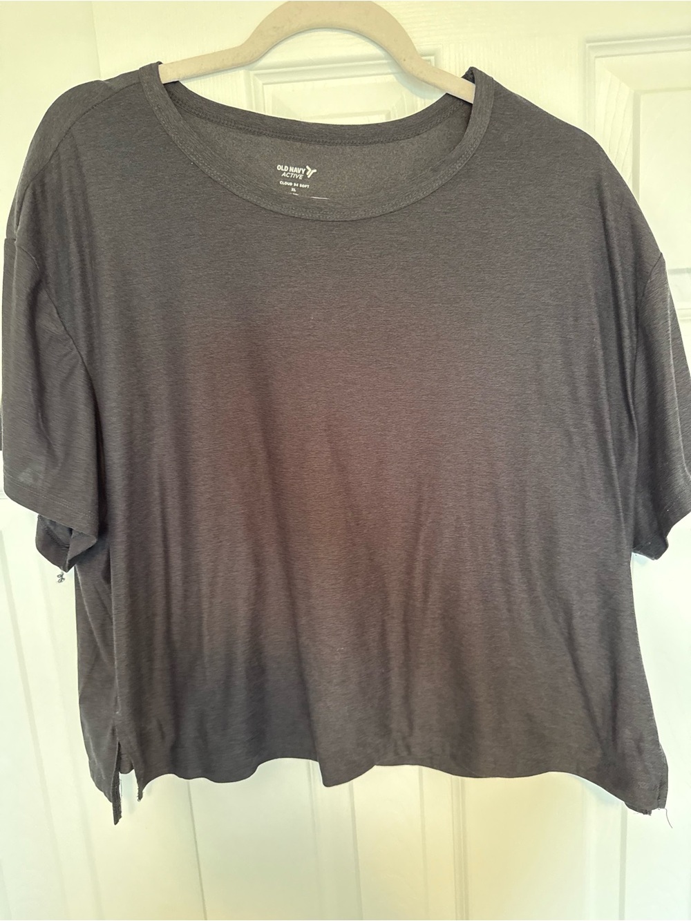 Old Navy Short Sleeve Relaxed Crop Tee - Gray